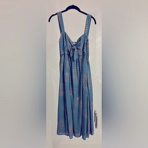 MOTHERHOOD MATERNITY • Teal and gold midi-length maternity dress • Size L